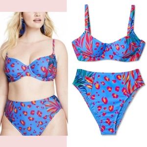 NEW Tabitha Brown x Target [ Small ] Tropical/Leopard Bikini Top +‎ Bottom